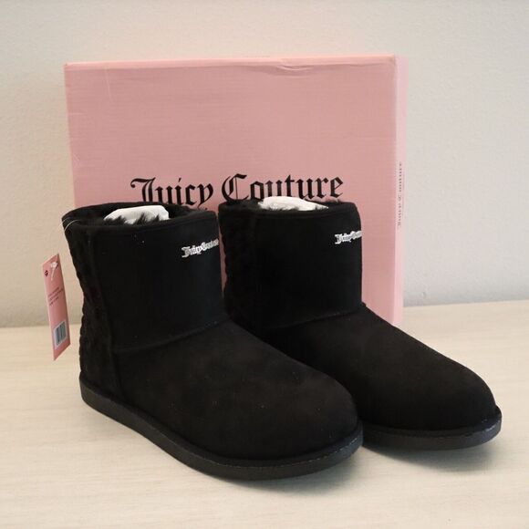 Juicy Couture B3262SW Women's Sz 10 Black Micro Suede JC-Kave Winter Ankle Boots - Picture 1 of 16